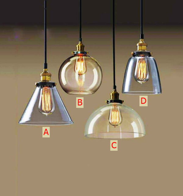 Đèn thả thủy tinh trà hình tròn THCN 11 B