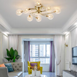 Đèn thả ốp trần 8 chao thủy tinh THCN 276