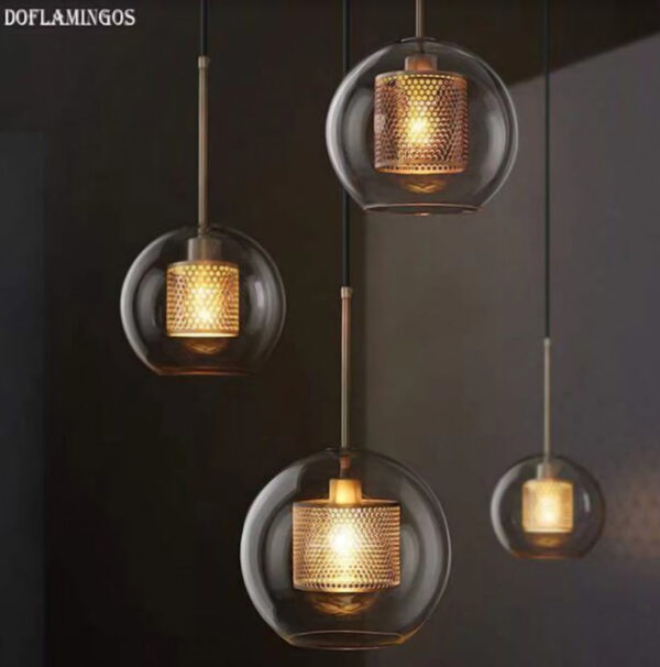 Đèn thủy tinh hình cầu tổ ong THCN 163 – 20