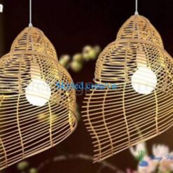 Đèn Xoắn Ốc Song Mây Trang Trí Nhà Hàng