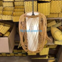 Đèn tre trang trí hình quả bom 3 nan xéo