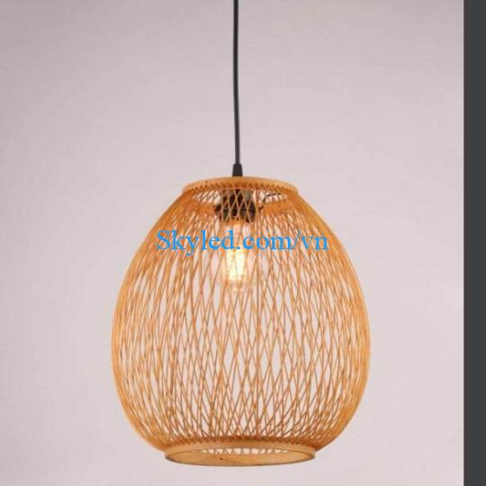 Đèn tre trang trí mẫu đèn quả lê công chéo