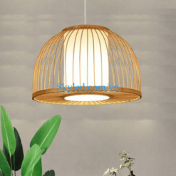 Đèn thả mây tre đan nghệ thuật đồng quê mộc mạc