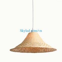 Đèn thả mây tre hình chiếc mũ