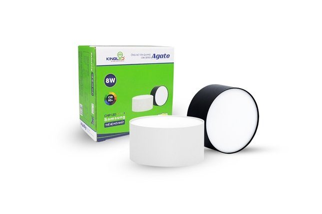 Đèn Ống Bơ Tán Quang Agate 12W Đổi Màu (OBK-12SS-D115) Kingled