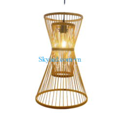 Đèn lồng tre hình đồng hồ cát có trụ giữa