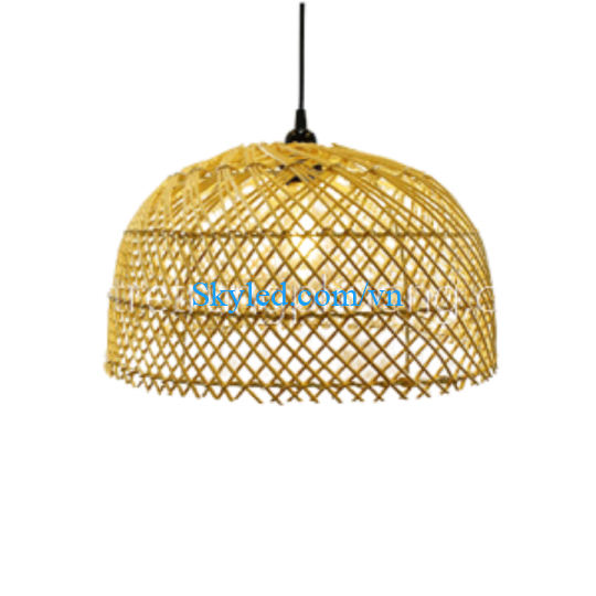 Đèn mây khung sắt hình lồng bàn