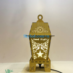 Đèn để bàn mây tre gỗ 09