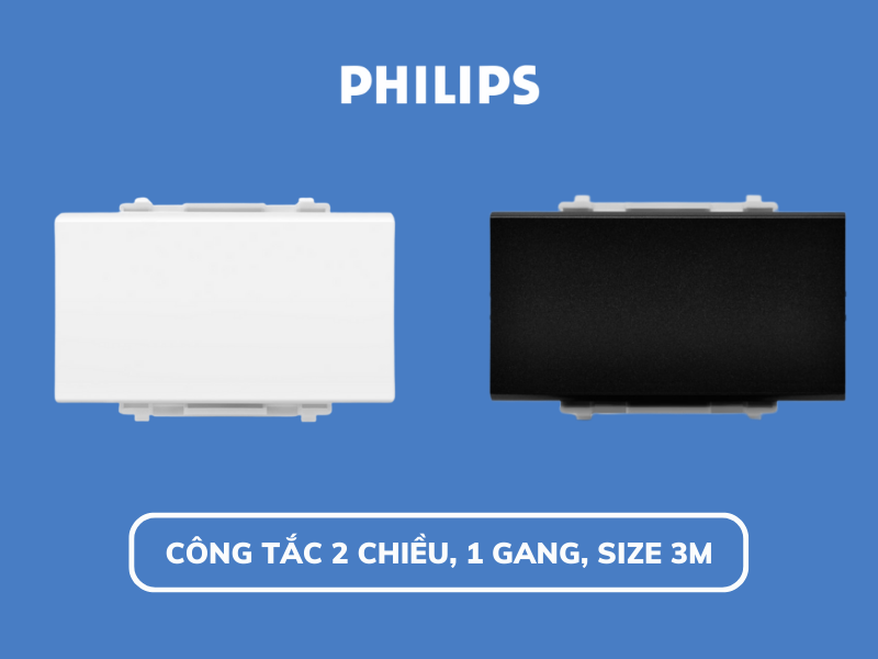 Công tắc 2 chiều LeafStyle 3M Đen Philips