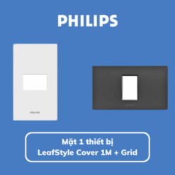 Mặt 1 thiết bị LeafStyle Cover 1M + Grid, black