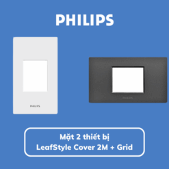 Mặt 2 thiết bị LeafStyle Cover 2M + Grid, black