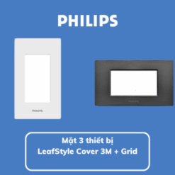 Mặt 3 thiết bị LeafStyle Cover 3M + Grid, black