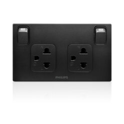 Ổ cắm âm sàn LeafStyle Dup 2P+E socket with switch Philips