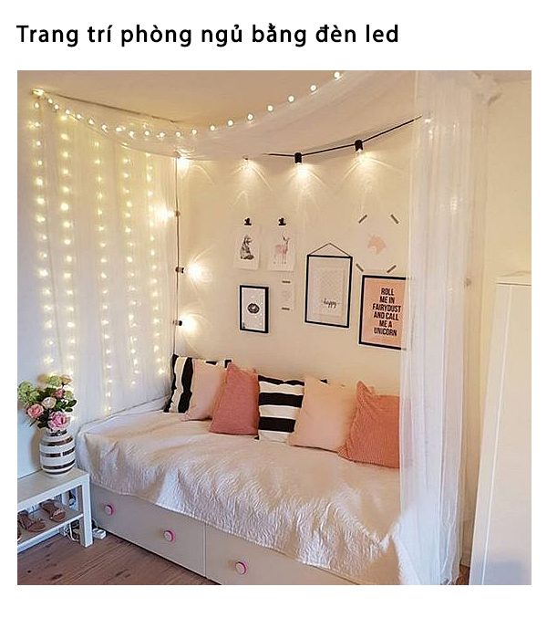 Trang trí phòng ngủ bằng đèn led