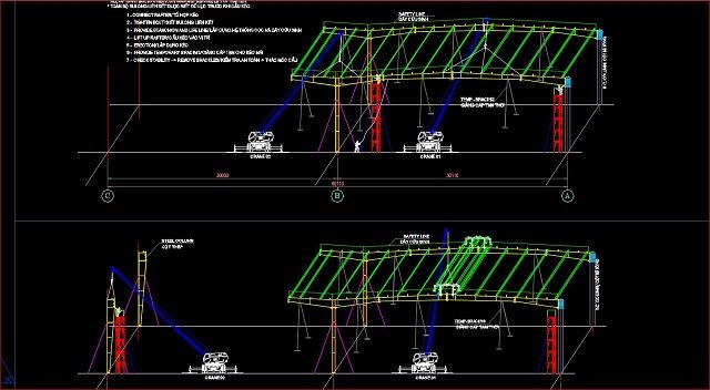 Ban ve nha xuong se cho biet tong hop dien tich chieu cao phan khu cua cong trinh