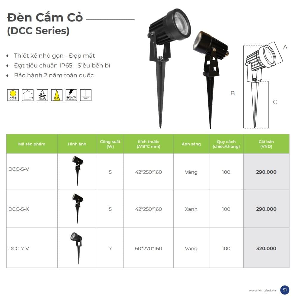 Bang Gia Den Cam Co Kingled