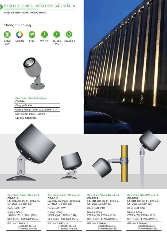 Bang Gia Den Led Chieu Diem Don Sac