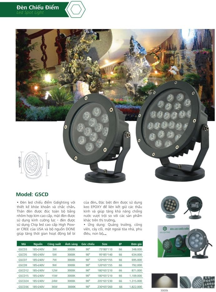 Den Led Chieu Diem Gs Lighting