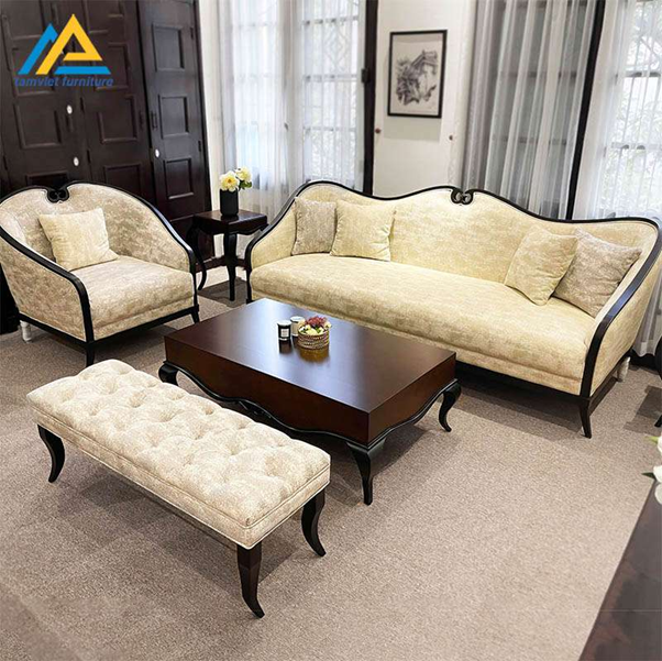Sofa nỉ tạo điểm nhấn cho phòng khách