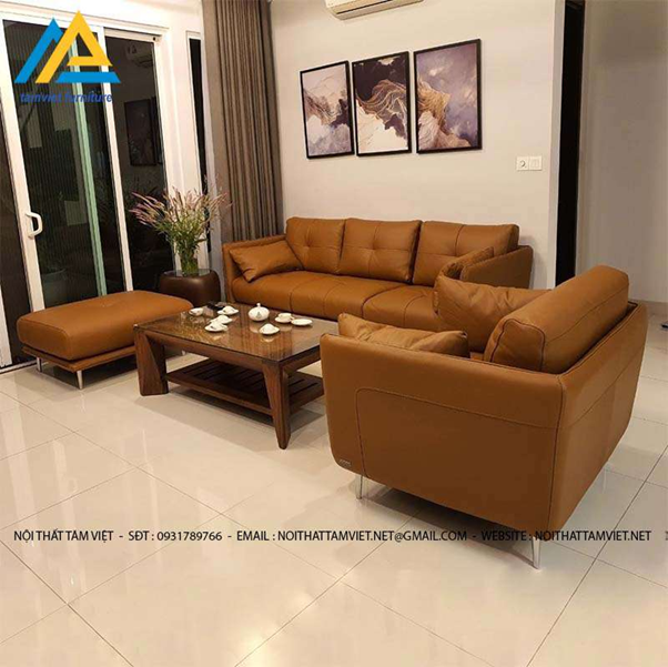 Sofa da khung gỗ có độ chịu lực tốt